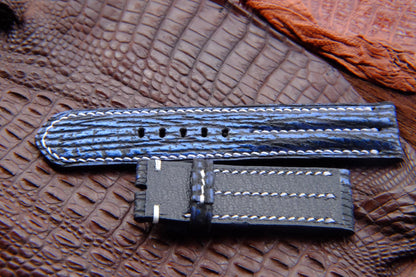 BESPOKE GENUINE NAVY BLUE SHARK SKIN LEATHER STRAP HDSH01