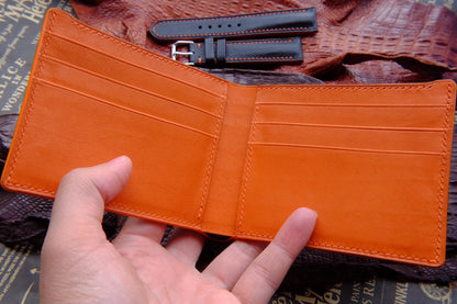 BESPOKE GENUINE ORANGE LIZARD BIFOLD MAN WALLET HDWA24