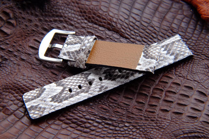 BESPOKE GENUINE WHITE PYTHON SKIN LEATHER STRAP HDPS04