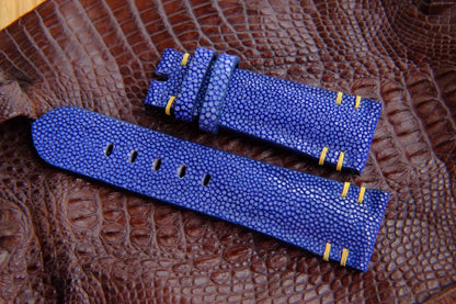 BESPOKE GENUINE NO PEARL BLUE STINGRAY LEATHER WATCH STRAP HDST21