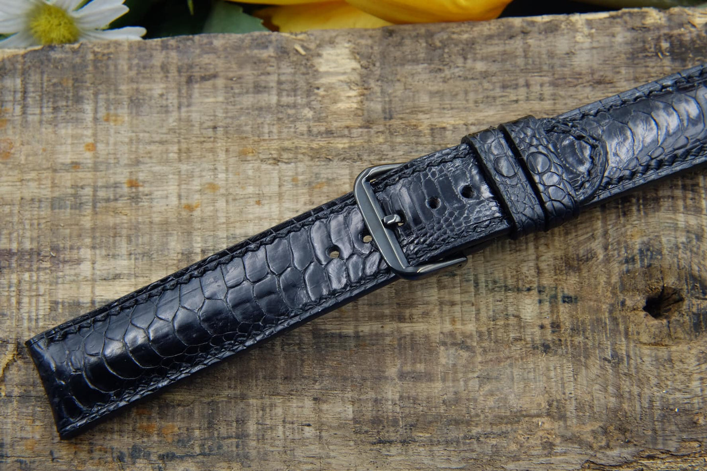 BESPOKE GENUINE NO PEARL BLACK CHICKEN LEG WATCH STRAP HDCL05