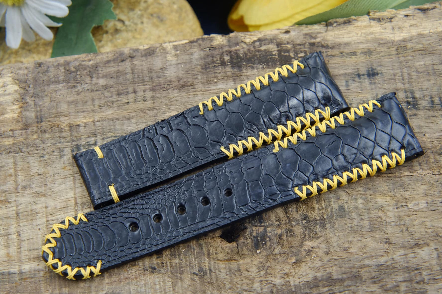 BESPOKE GENUINE NO PEARL BLACK CHICKEN LEG WATCH STRAP HDCL05