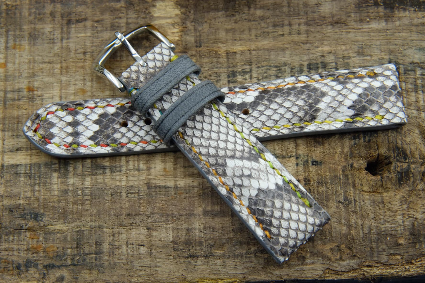 BESPOKE GENUINE WHITE PYTHON SKIN LEATHER STRAP HDPS03