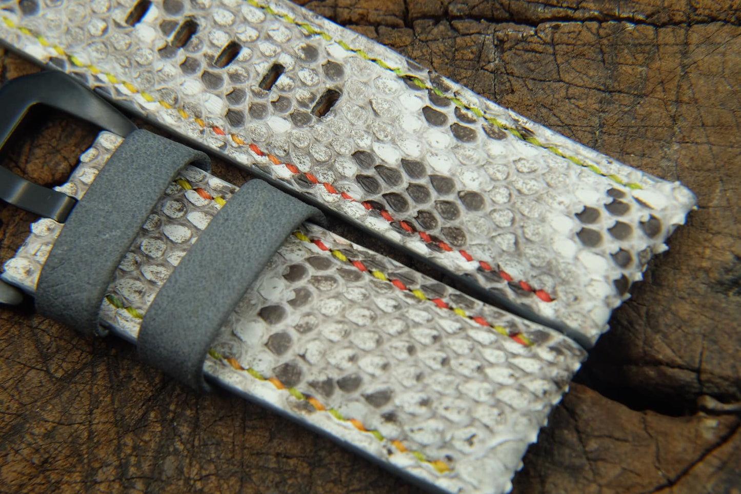 BESPOKE GENUINE WHITE PYTHON SKIN LEATHER STRAP HDPS02