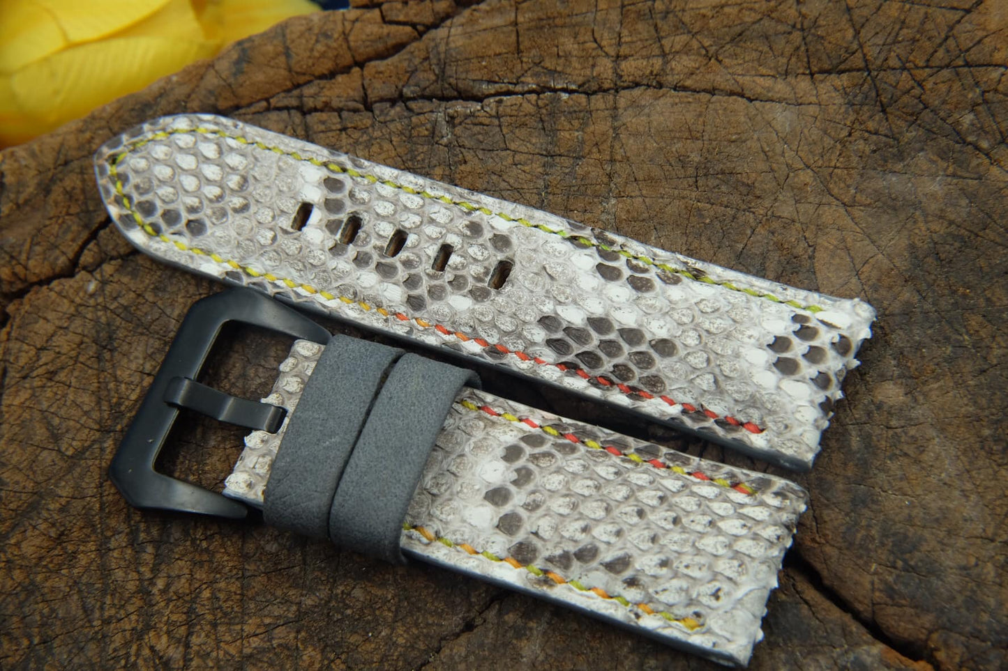 BESPOKE GENUINE WHITE PYTHON SKIN LEATHER STRAP HDPS02