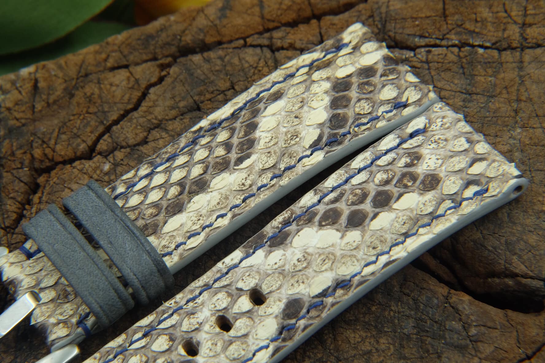 BESPOKE GENUINE WHITE PYTHON SKIN LEATHER STRAP HDPS01 – HDSTRAPS