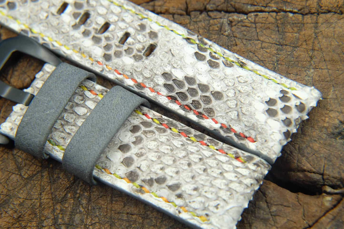 BESPOKE GENUINE WHITE PYTHON SKIN LEATHER STRAP HDPS02