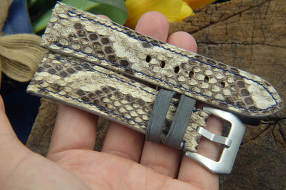 BESPOKE GENUINE WHITE PYTHON SKIN LEATHER STRAP HDPS01