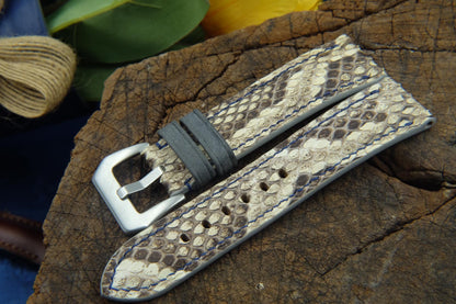 BESPOKE GENUINE WHITE PYTHON SKIN LEATHER STRAP HDPS01