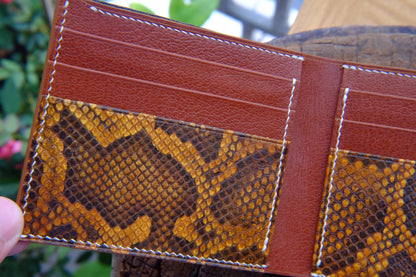 BESPOKE GENUINE BROWN PYTHON BIFOLD MAN WALLET HDWA11