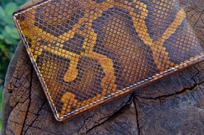 BESPOKE GENUINE BROWN PYTHON BIFOLD MAN WALLET HDWA11