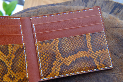 BESPOKE GENUINE BROWN PYTHON BIFOLD MAN WALLET HDWA11