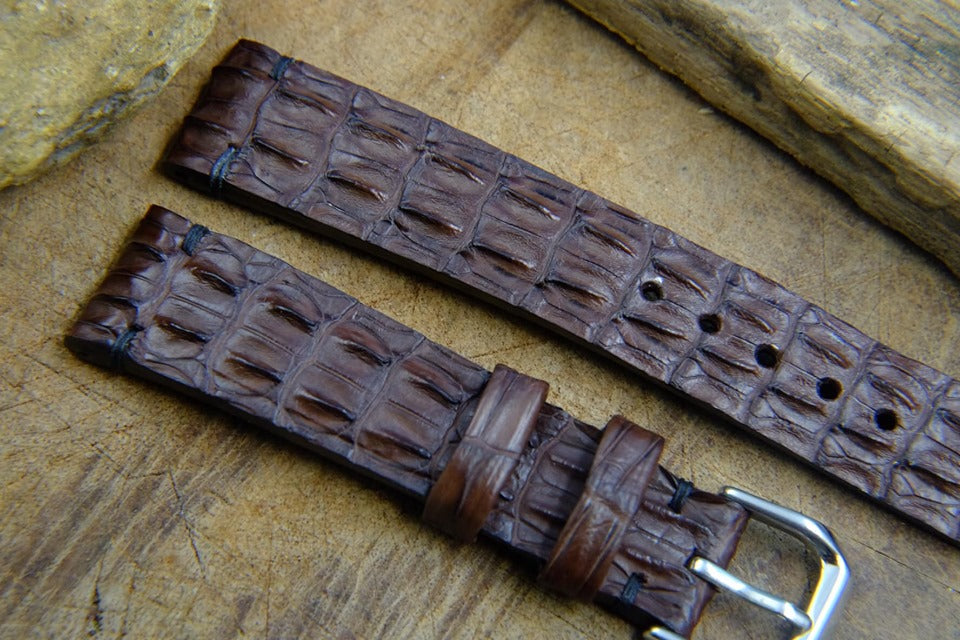 BESPOKE GENUINE CROCODILE BABY CROCODILE HORNBACKS LEATHER WATCH STRAP HDCS39