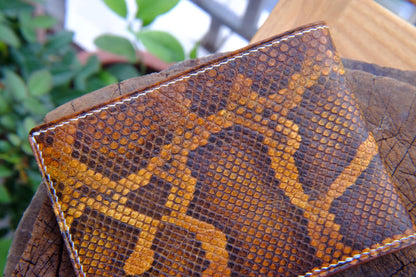 BESPOKE GENUINE BROWN PYTHON BIFOLD MAN WALLET HDWA11