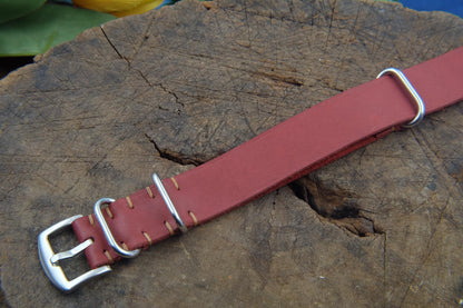 BESPOKE GENUINE RED NATO SKIN LEATHER STRAP HDNS04