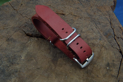 BESPOKE GENUINE RED NATO SKIN LEATHER STRAP HDNS04