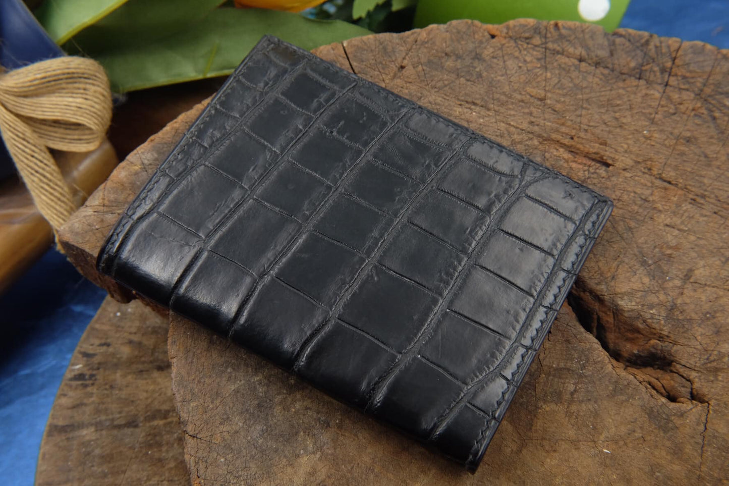 BESPOKE GENUINE BLACK CROCODILE BIFOLD MAN WALLET HDWA22