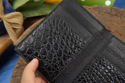 BESPOKE GENUINE BLACK CROCODILE BIFOLD MAN WALLET HDWA22