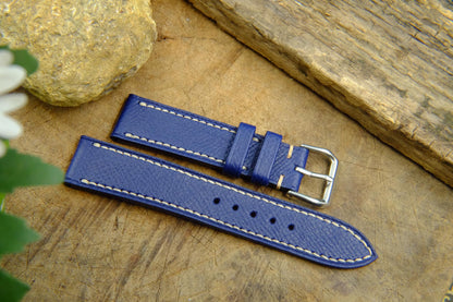 NAVY BLUE EPSOM LEATHER WATCH STRAP HDEP06