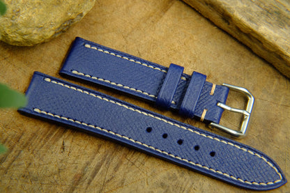 NAVY BLUE EPSOM LEATHER WATCH STRAP HDEP06