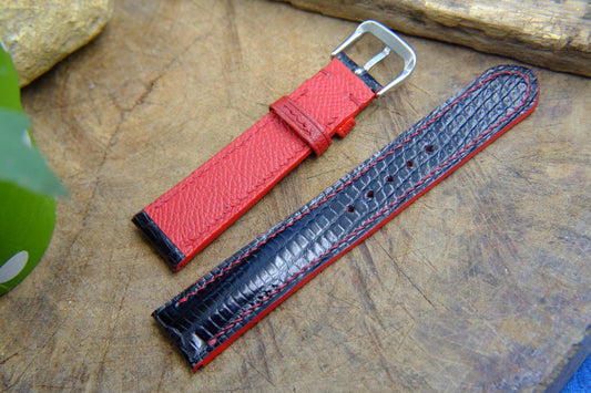 BESPOKE GENUINE BLUE SNAKE SKIN LEATHER STRAP HDSS02