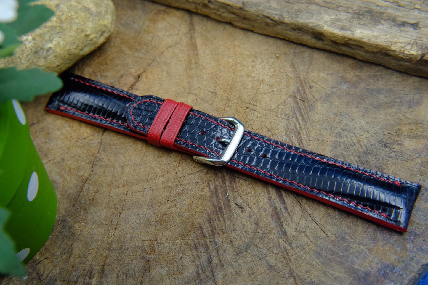 BESPOKE GENUINE BLUE SNAKE SKIN LEATHER STRAP HDSS02