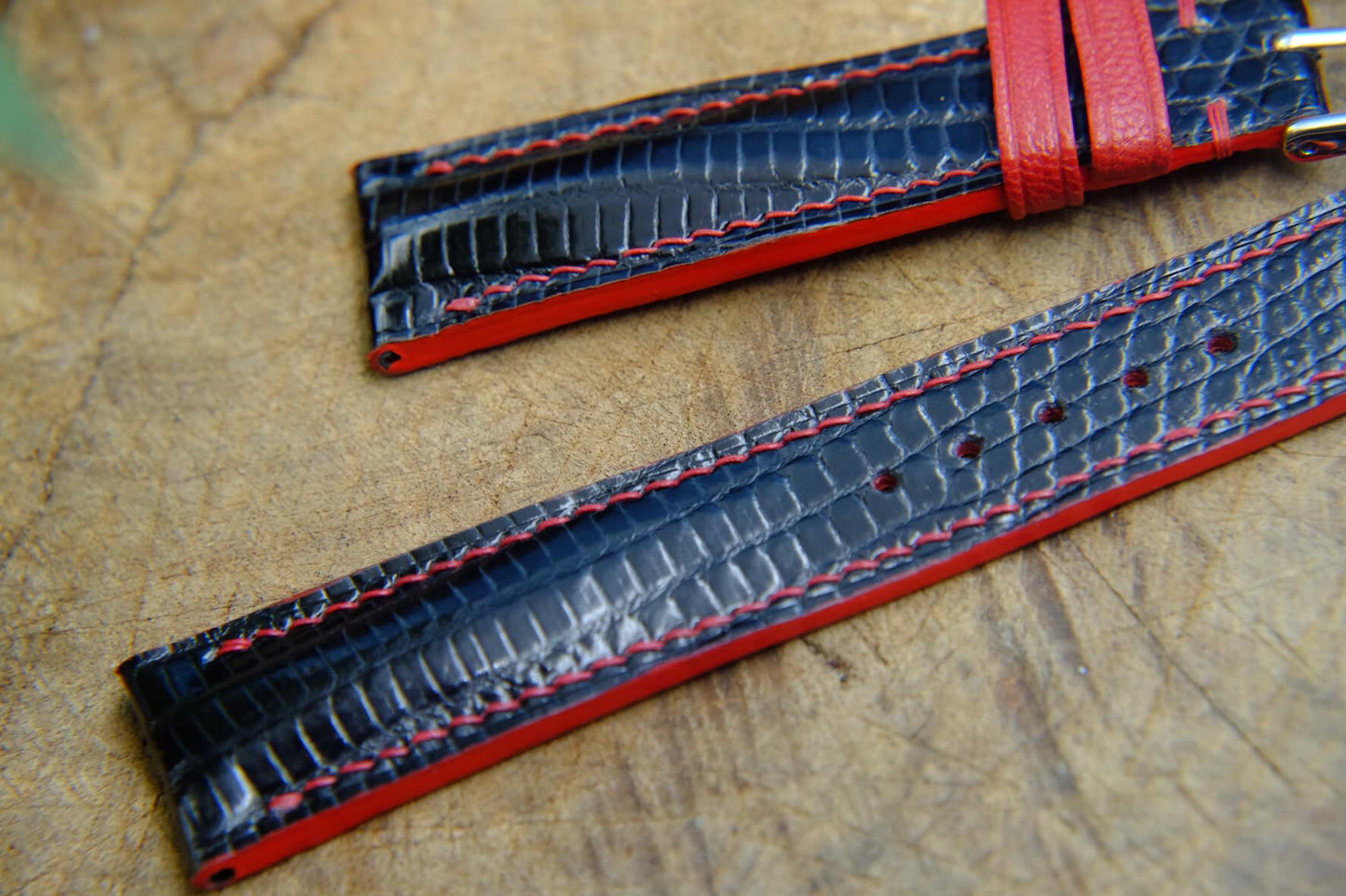 BESPOKE GENUINE BLUE SNAKE SKIN LEATHER STRAP HDSS02