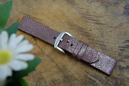 BESPOKE GENUINE NO PEARL PURPLE STINGRAY LEATHER WATCH STRAP HDST33