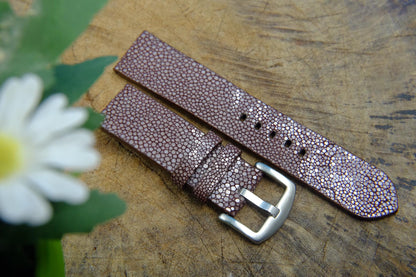 BESPOKE GENUINE NO PEARL PURPLE STINGRAY LEATHER WATCH STRAP HDST33