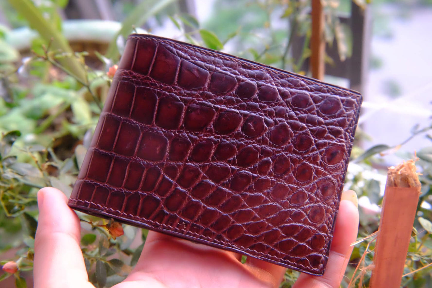 BESPOKE GENUINE RED CROCODILE BIFOLD MAN WALLET HDWA20