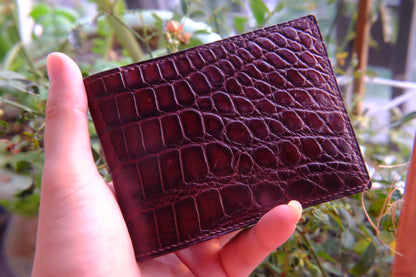 BESPOKE GENUINE RED CROCODILE BIFOLD MAN WALLET HDWA20