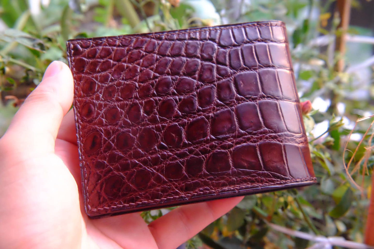 BESPOKE GENUINE RED CROCODILE BIFOLD MAN WALLET HDWA20