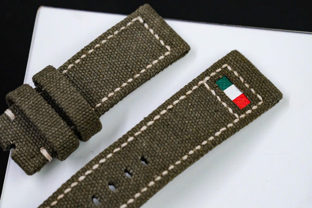 Italian Flag Olive Canvas Strap HDCV01