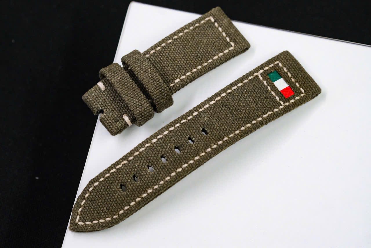 Italian Flag Olive Canvas Strap HDCV01