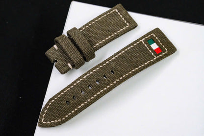 Italian Flag Olive Canvas Strap HDCV01