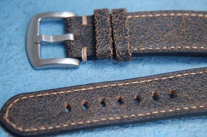 BESPOKE GREY DISTRESSED COW LEATHER WATCH STRAP BAND HDLE02