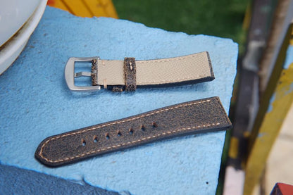 BESPOKE GREY DISTRESSED COW LEATHER WATCH STRAP BAND HDLE02