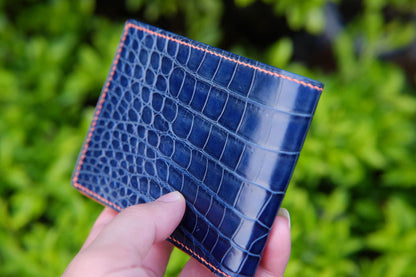 BESPOKE GENUINE BLUE CROCODILE BIFOLD MAN WALLET HDWA17