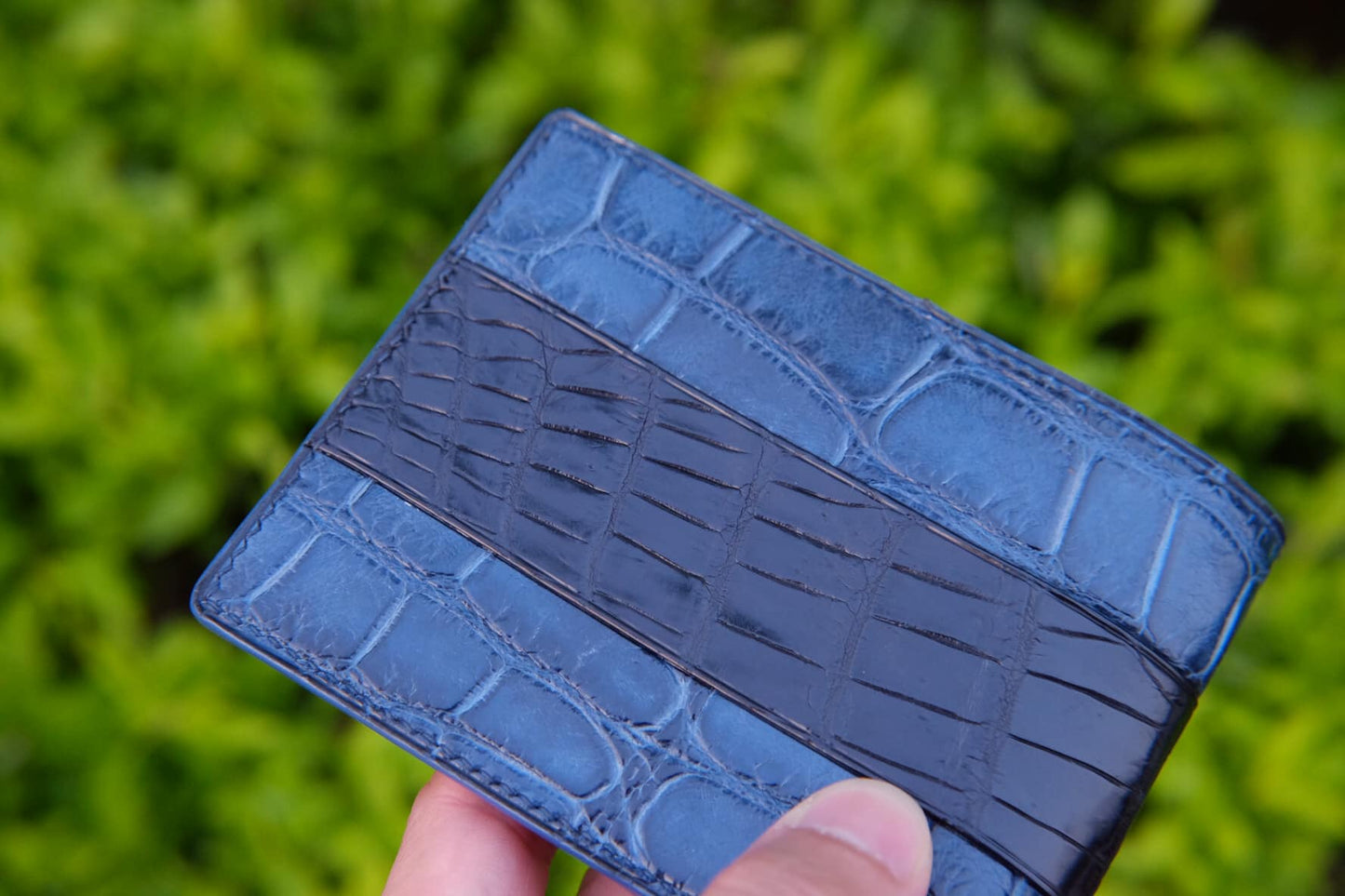 BESPOKE GENUINE BLUE CROCODILE BIFOLD MAN WALLET HDWA08