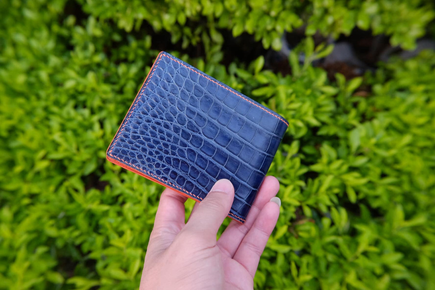 BESPOKE GENUINE BLUE CROCODILE BIFOLD MAN WALLET HDWA17