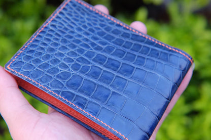 BESPOKE GENUINE BLUE CROCODILE BIFOLD MAN WALLET HDWA17