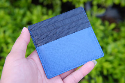 BESPOKE GENUINE BLUE EPSOM CARD HOLDER WALLET HDWA01