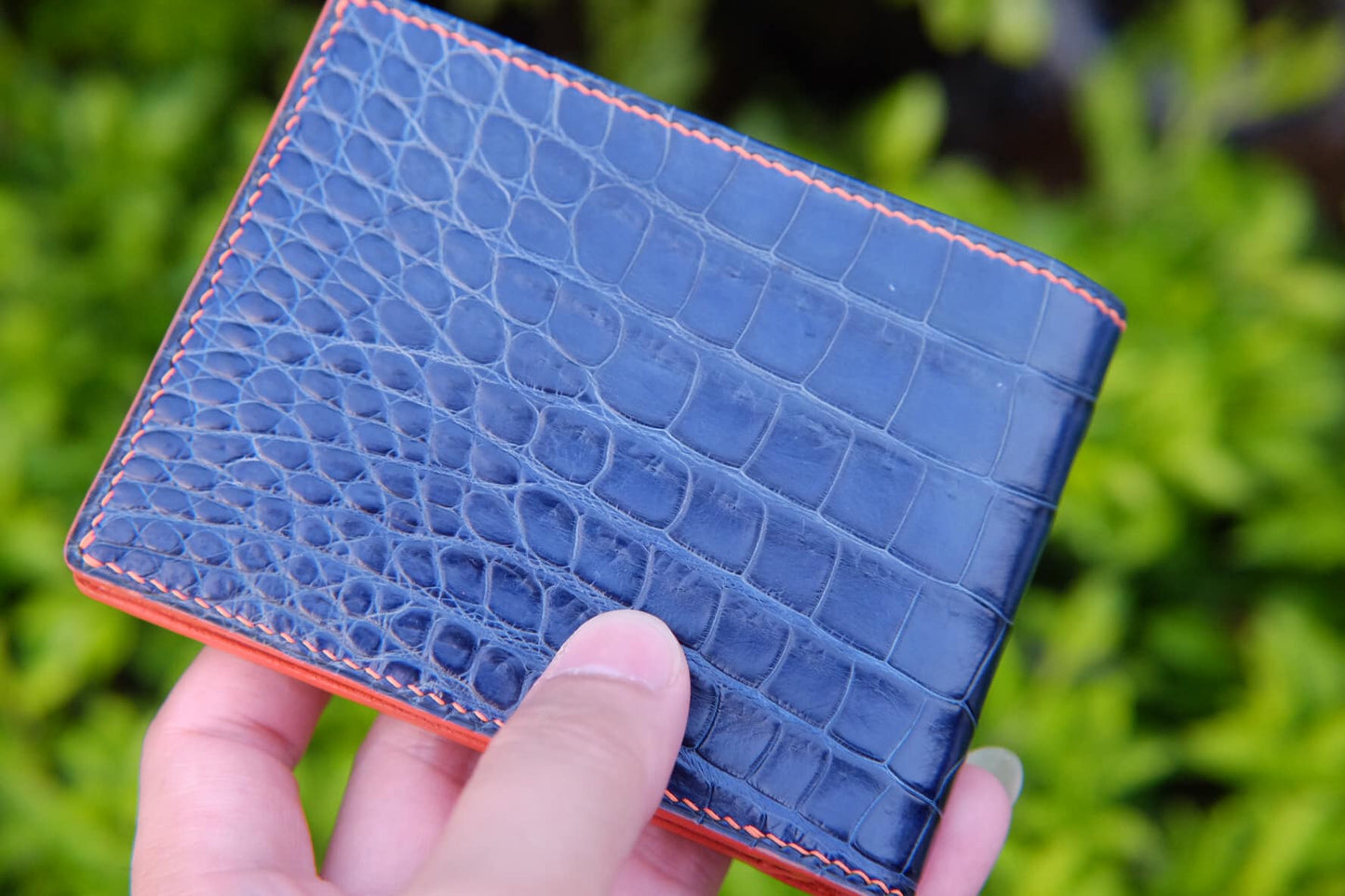 BESPOKE GENUINE BLUE CROCODILE BIFOLD MAN WALLET HDWA17