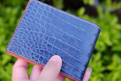 BESPOKE GENUINE BLUE CROCODILE BIFOLD MAN WALLET HDWA17