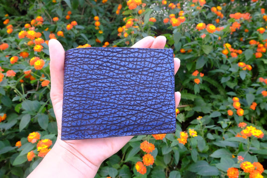 BESPOKE GENUINE BLUE SHARK BIFOLD MAN WALLET HDWA03