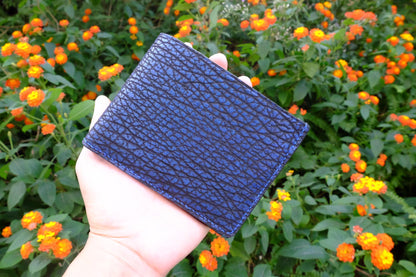 BESPOKE GENUINE BLUE SHARK BIFOLD MAN WALLET HDWA03