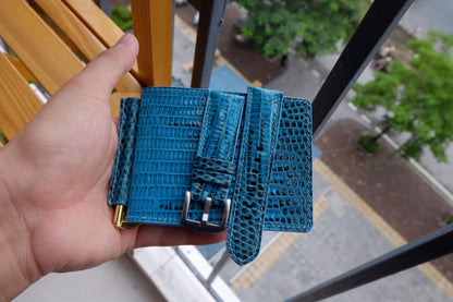 BESPOKE GENUINE BLUE LIZARD BIFOLD MAN WALLET HDWA04