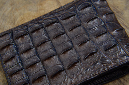 BESPOKE GENUINE BROWN CROCODILE BIFOLD MAN WALLET HDWA05