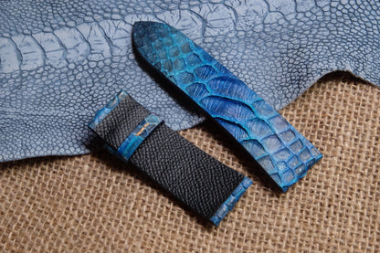 BLUE HAND DYED GALAXY PYTHON LEATHER STRAP HDPS12