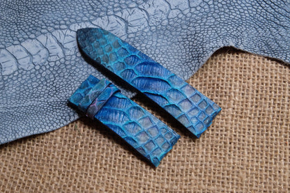 BLUE HAND DYED GALAXY PYTHON LEATHER STRAP HDPS12